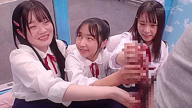 Japanese Teen Handjob While Giving Rimjob