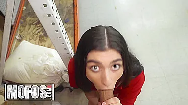 Gets The Supermarket And Sucks Her Coworkers Cock In Public With Johnny Love And Aubry Babcock