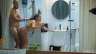 Shower Together. Its Easier To Clean Face From Cum