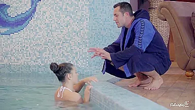 Czech goddess Athina enjoys a passionate fuck session by the pool - Athina Love