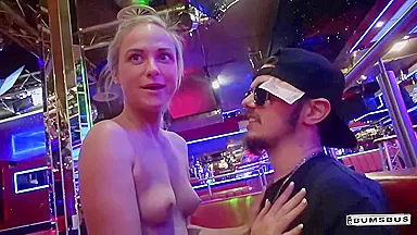Hot German blondie Vinna Reed gets cum on pussy in hot bus sex ride