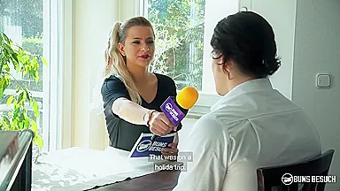 Busty German MILF Sexy Susi fucks amateur fanboy and gets cum on tits