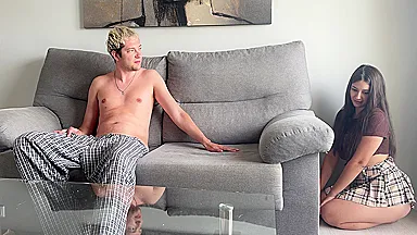 I Just Wanted Prank My Stepbrother... But He Start Jerk Off On The Couch Thinking He Alone In Room
