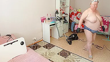 Stepmother-in-law Vacuums The Room