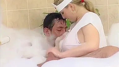 Sexy Nurse With Big Tits Fucked In A Bathtub 15 Min