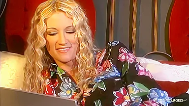 Patriotic Blonde Wearing A Cowboy Hat Fucked In The Ass On An America Themed Bed