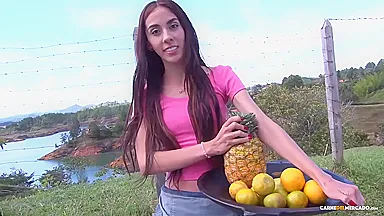 Cum In Mouth For Brunette Teen Latina Luisa Castillo After Amateur Fucking
