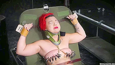 Bdsm Asian Chubby Lady Gets Her Tits Inflated