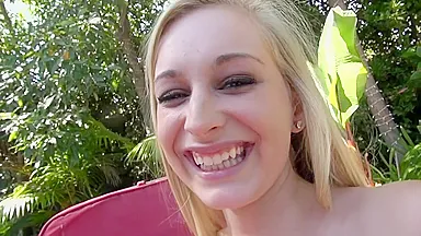 Hand Lotion Studios - Lovely Big Natural Tits Blonde Teen Fucked Outdoors