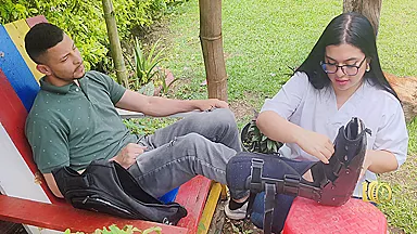 The Physiotherapist Fucks Cris To Help Her Cock