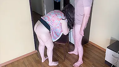 A Bbw Stepmom With Big Tits Jerked Off His Cock With Her Hand And Gave A Blowjob, For Which Her Big Ass Was Fucked In Anal