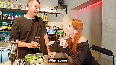 Hot Adventures: Bartender And Redhead Craziness In The Bar Bathroom