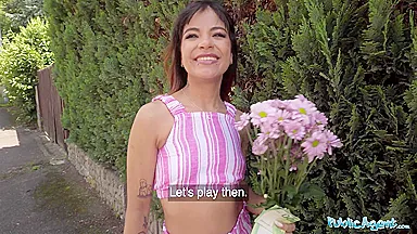 Cute South American Brunette Having Sex In Somebodys Backyard - Michy Perez