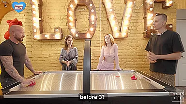 Cheating With Friends Gf For Losing The Air Hockey Game With Princess Lili