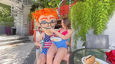 Bangin Burgers And Brunettes: My 4th Of July Blast With Busty - Aderes Quin