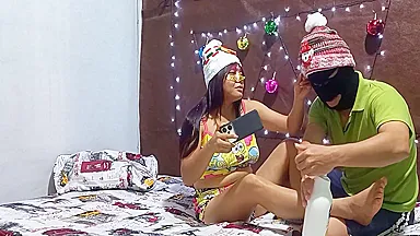 Merry Christmas!! I Asked My Stepson To Put Moisturizing Cream On My Legs And We Ended Up Fucking Deliciously. The Good Lover Gave My Wet Vagina A Delicious Blowjob 13 Min