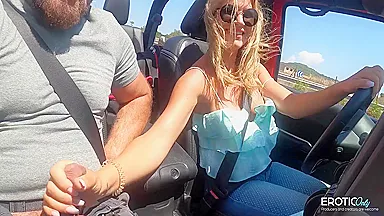 During The Car Ride She Jerks Off Her Lovers Big Oak Tree