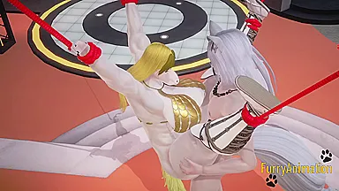 Furry Hentai - Wolfboy & White Horse Yiff