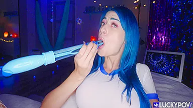 Jewelz Blu In Blows Bubbles And Bounces On Cock 16 Min