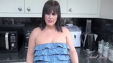 Your Horny Latina Bbw Housewife Montse Sucks Your Cock In The Kitchen (pov) With Aunt Judys And Bbw Latina